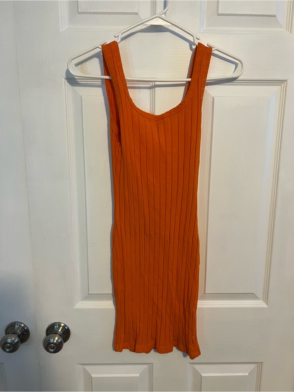 SHEIN Ribbed Sleeveless Tank Dress - Burnt Orange